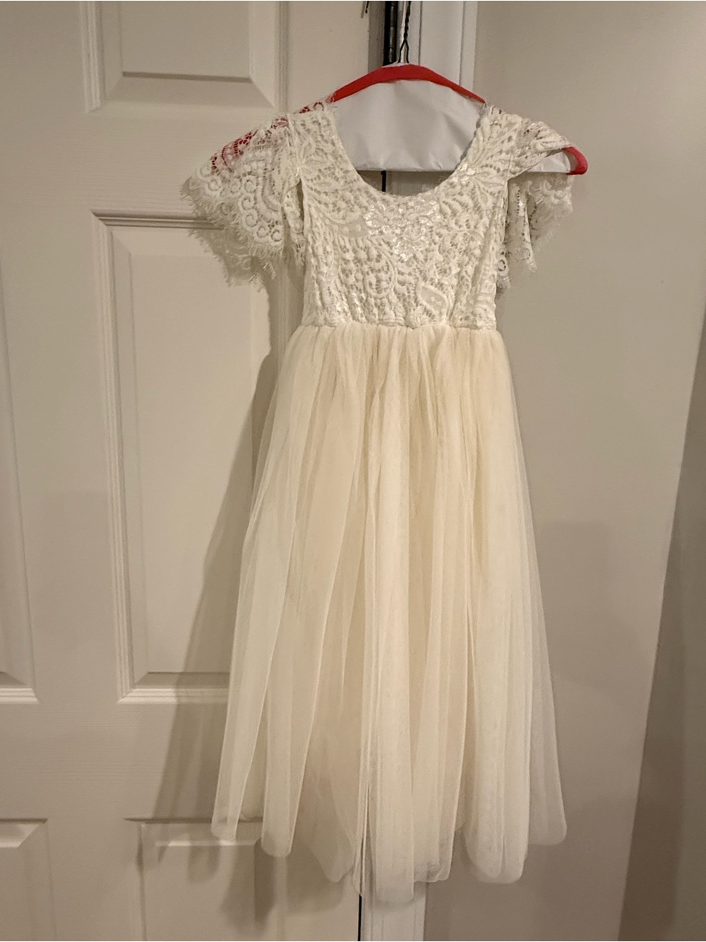 Ivory Lace & Tulle Flower Girl Dress for Kids